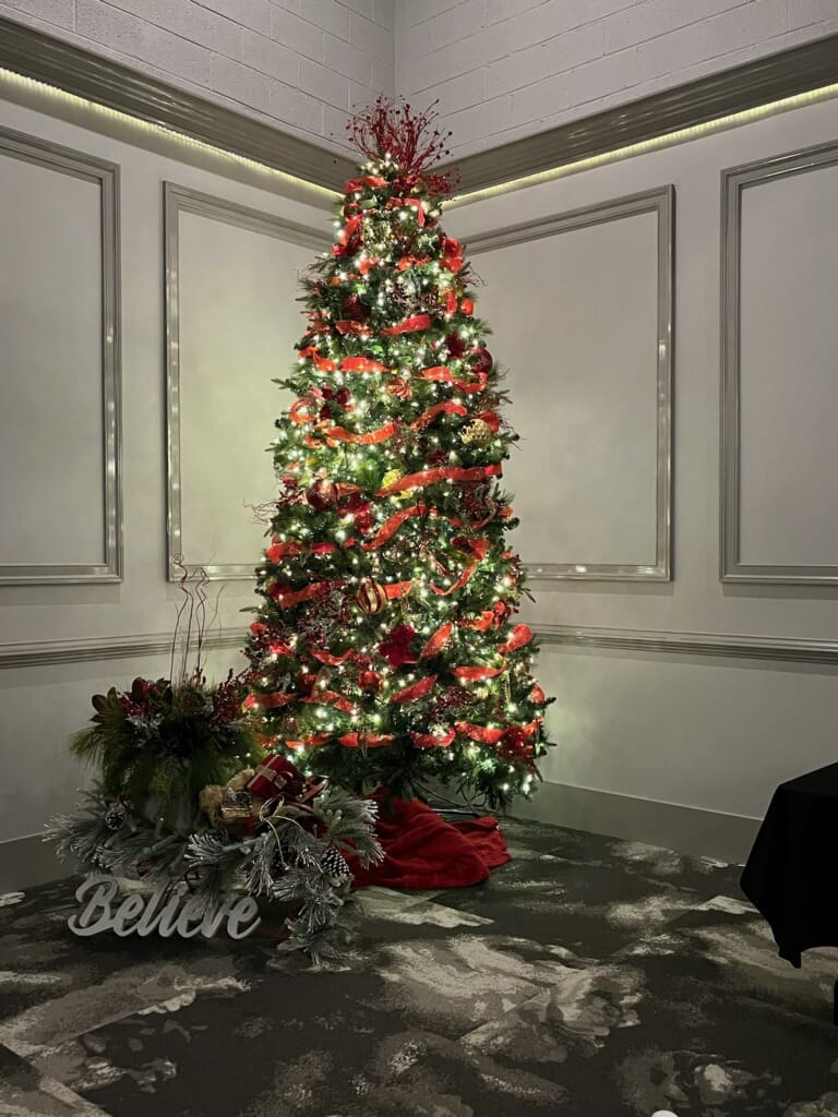 One of the Christmas trees at 313's Dogwood Room

