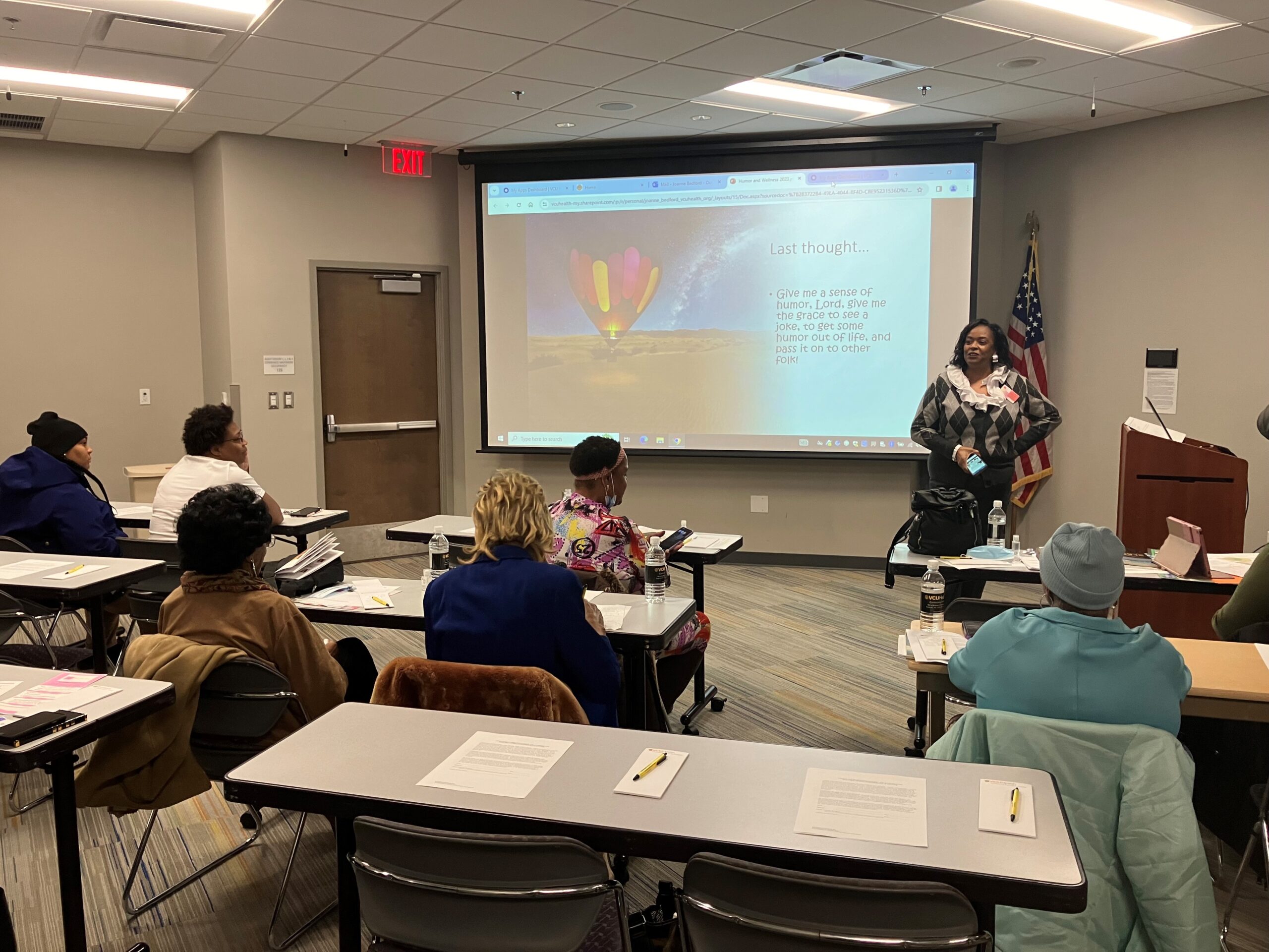 Rachel Brown, President, was thankful for the collaboration with the hospital's Spirituality Department as well as LeZeal Enterprises for the "Visioning a Healthier 2024" event!