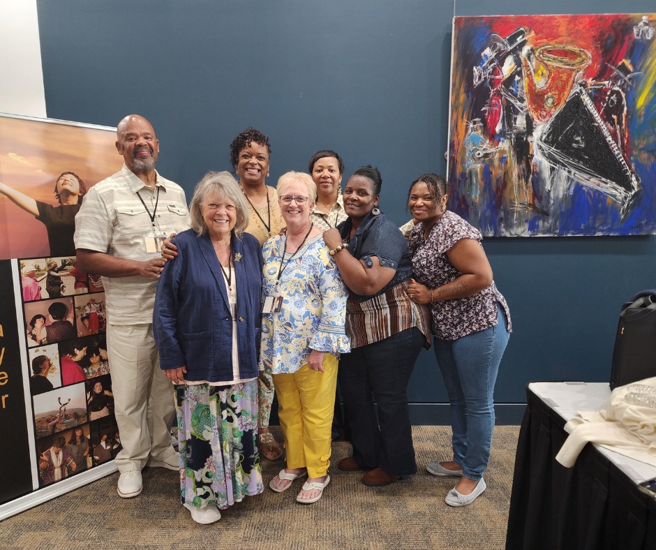 Members of the South Hill Aglow Community Lighthouse who attended the MIRACLES, SIGNS &amp; WONDERS REGIONAL GATHERING: Richard and Rachel Brown, Marilynn Cabiness, Teresa Stith, Victoria Brooks (back row), Linda Montgomery and Diane Layne (front row).