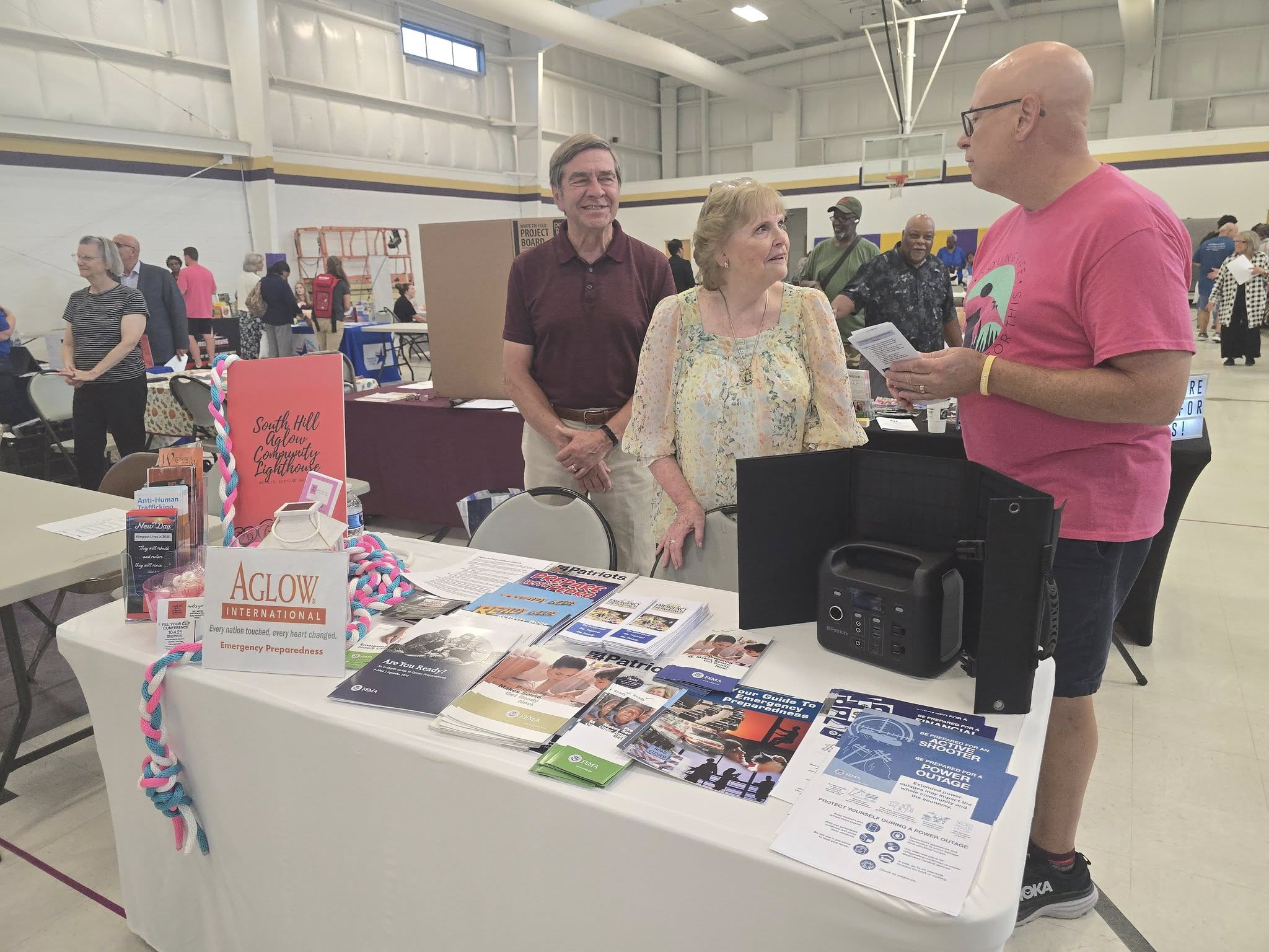 Unity in Community Resource Fair guests, Terry and Miles Carlson